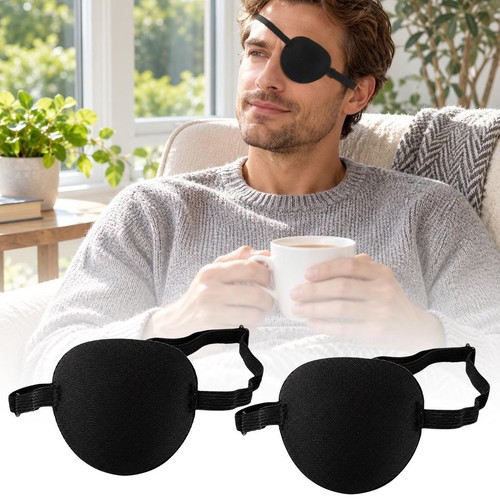 Schwarze polyester augenklappe - schwarze,